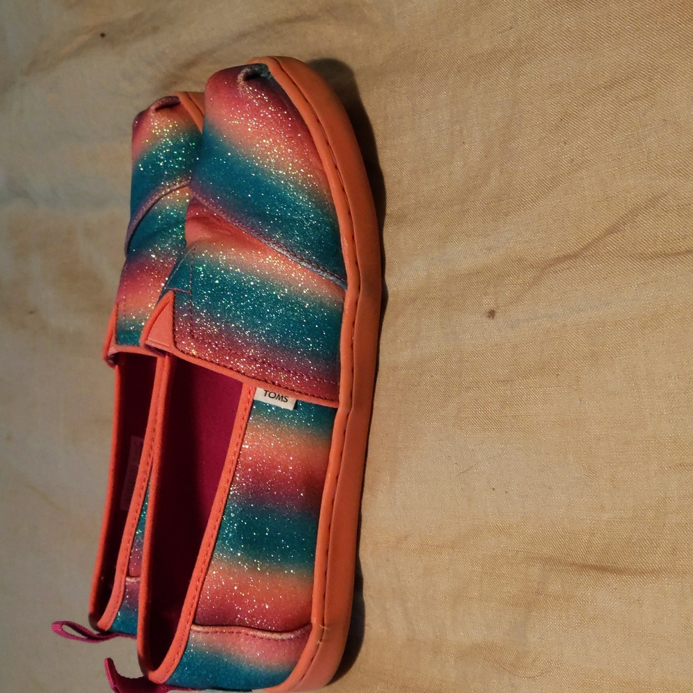 Tom's girls shoes. Rainbow glitter, size 4.5 - Picture 6 of 9